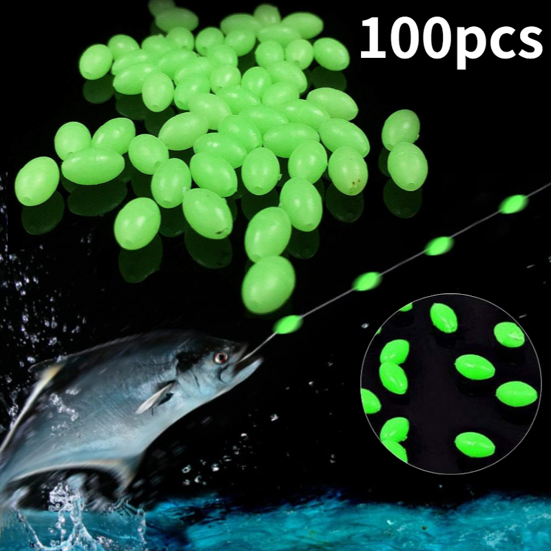 Fishing Equipment On Sale - 100pcs/lot Oval Night Luminous Fishing Beads