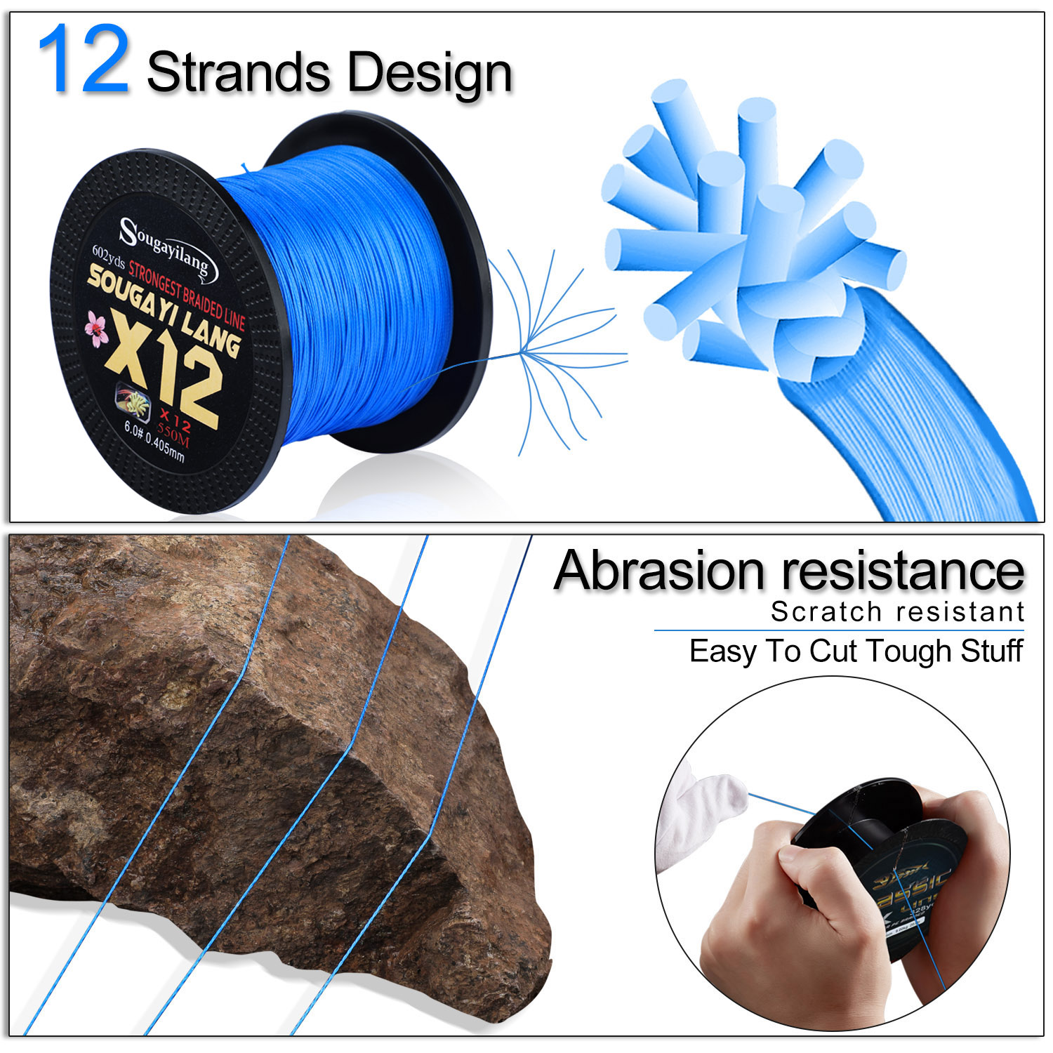 Sougayilang X12 150M 350M 550M - огляд і ціна Fishing Equipment Line
