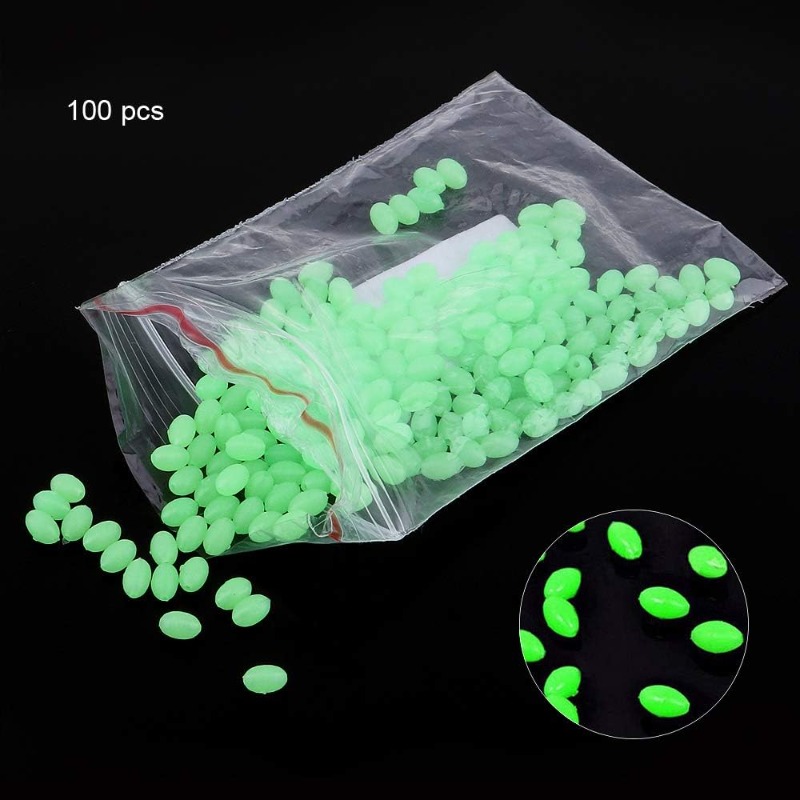 100pcs/lot Oval Night Luminous - огляд і ціна Fishing Equipment On Sale