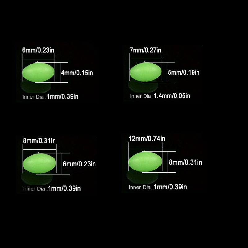 100pcs/lot Oval Night Luminous - огляд і ціна Fishing Equipment On Sale