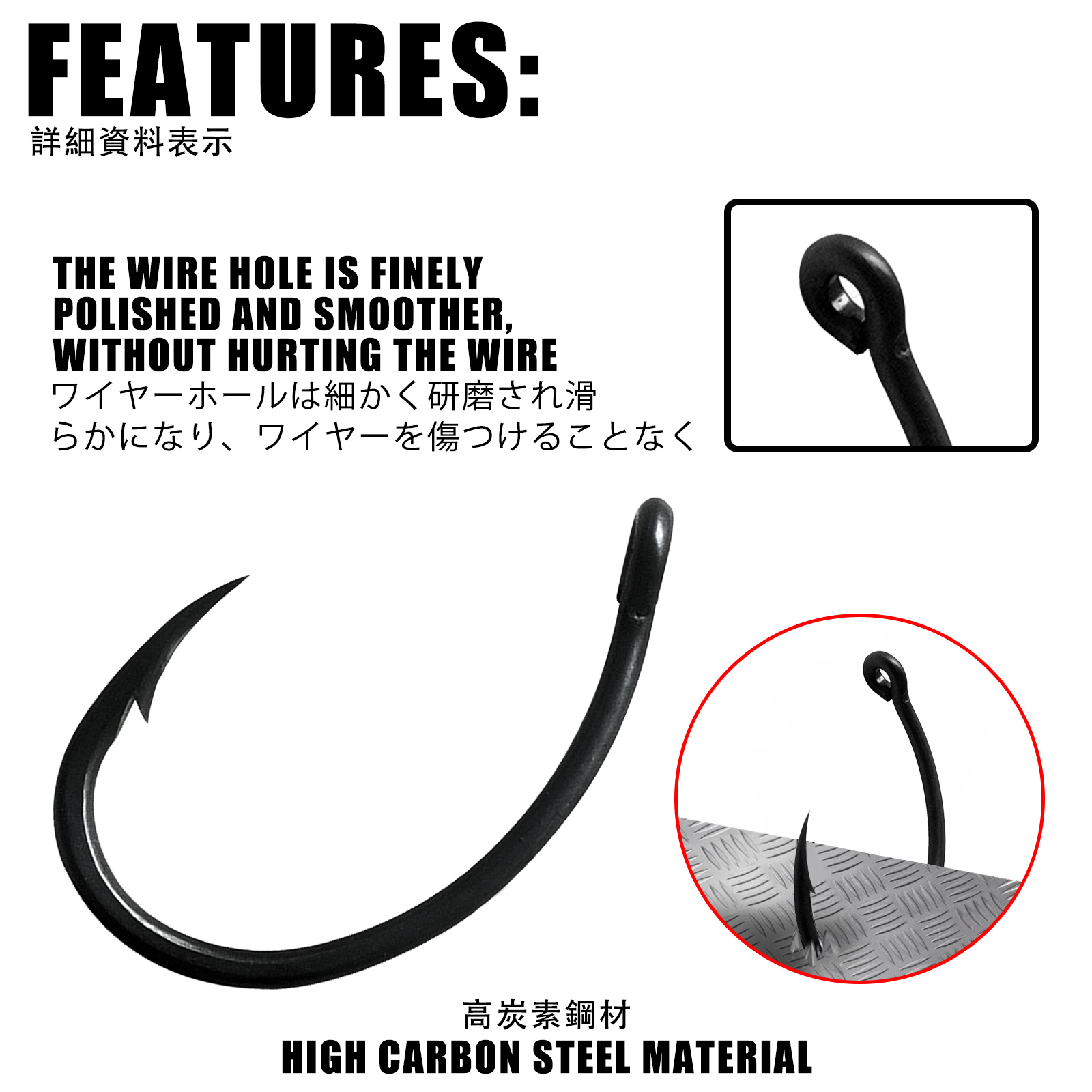 50pcs Carp Fishing Hooks PTFE  - огляд і ціна Circle Hook Set