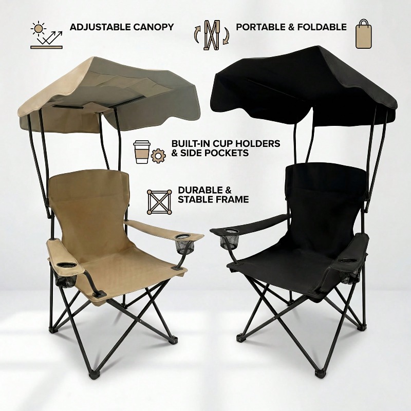 Outdoor Camping Chair With Awn - огляд і ціна Fishing Equipment Holder